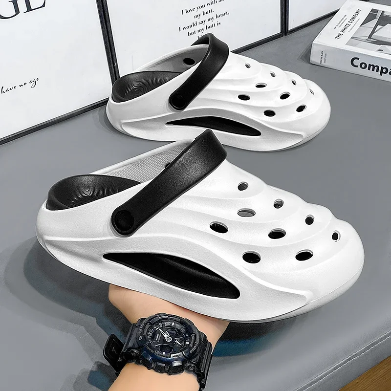 

Мужские сандалии из ЭВА, летние сандалии на платформе, уличные нескользящие износостойкие тапочки, легкая пляжная обувь для двух видов одежды