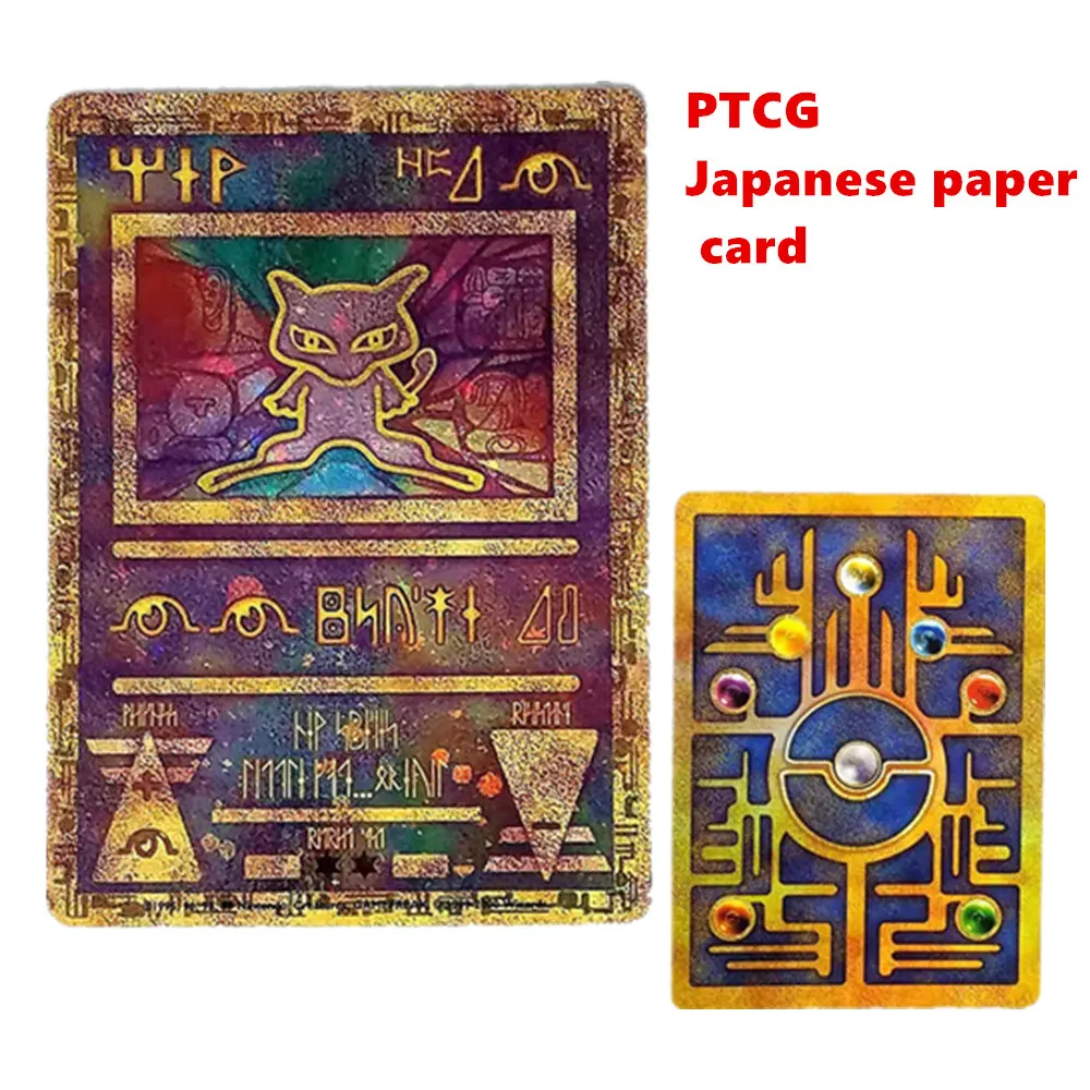 Pokemon 6.3x8.8cm PTCG replika Jepang versi Slate dewtwo permainan koleksi kartu mainan