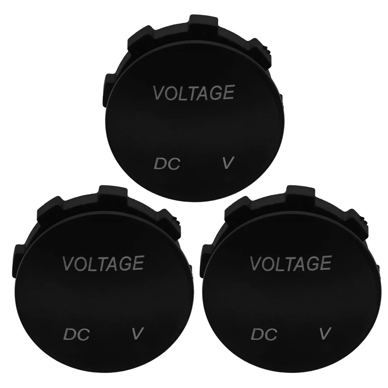 3X Voltage Meter Universal Voltmeter Digital Display Water Resistant LED Green Color For 12V-24V DC Car Motorcycle Truck