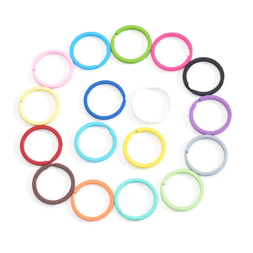 5pcs/lot Color Key Ring Round Flat Line Multicolor Key Chain Keyrings Keychain Key Holder for DIY Jewelry Making Wholesale image 2