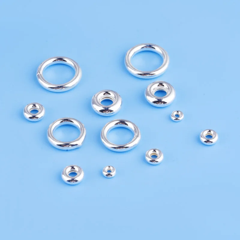 5 piezas, anillo cerrado audaz de plata de ley S925, pulsera de septum de plata rota, anillo de conexión, accesorios DIY