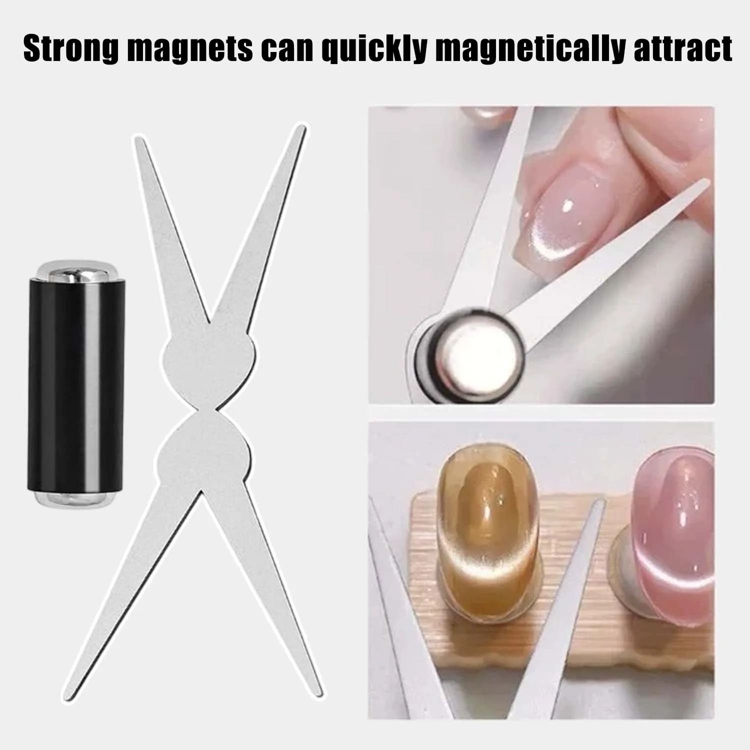 Ensemble d'aimants pour Nail Art français à Double tête, tige magnétique œil de chat, bricolage, effet croissant en forme de V, vernis à ongles Gel, outil de manucure