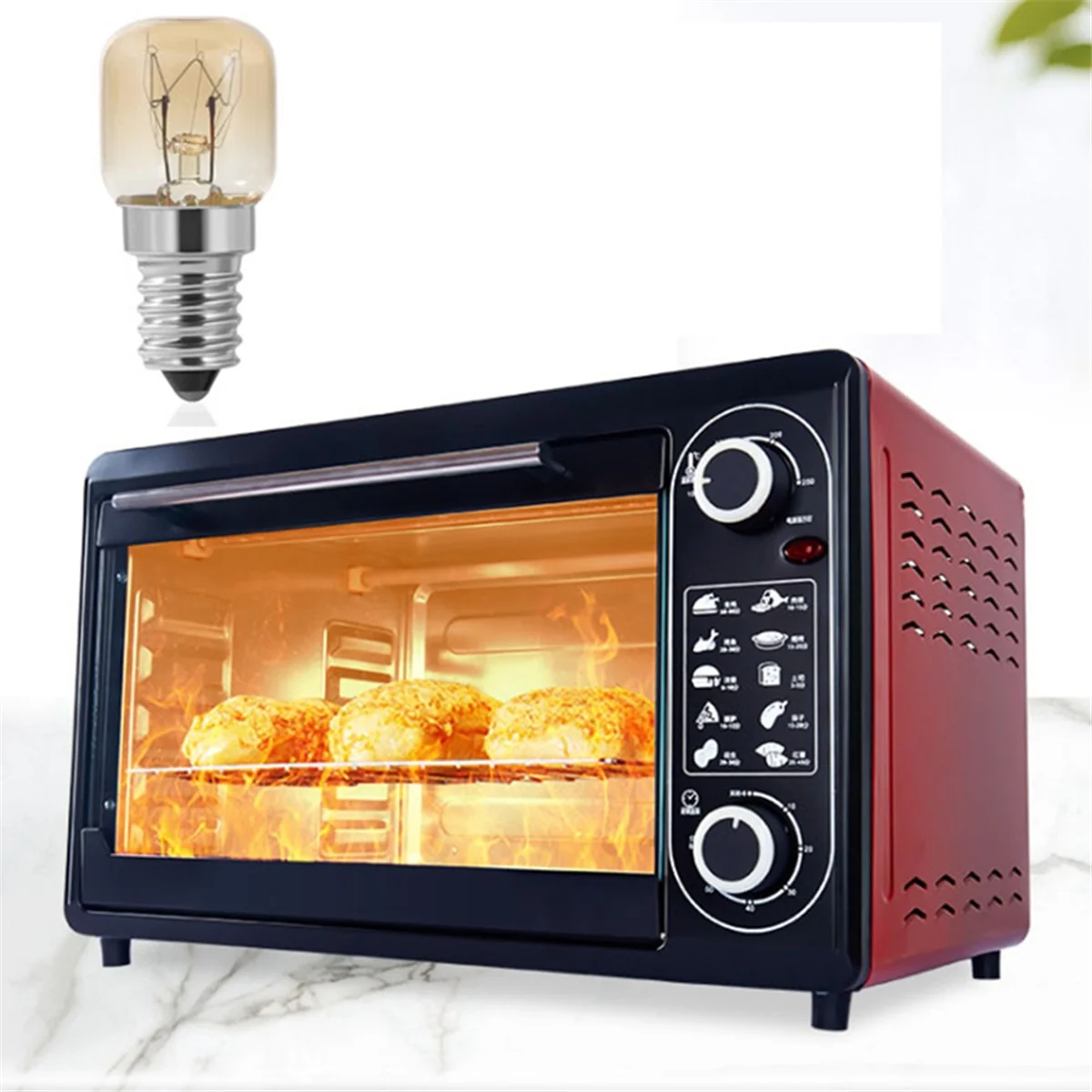 ABMO オーブン電球、12 個 E14 オーブン 15W、オーブン電球、キャップクリアピグミーオーブンランプ、E14 耐性最大 300 摂氏ライトオーブン用