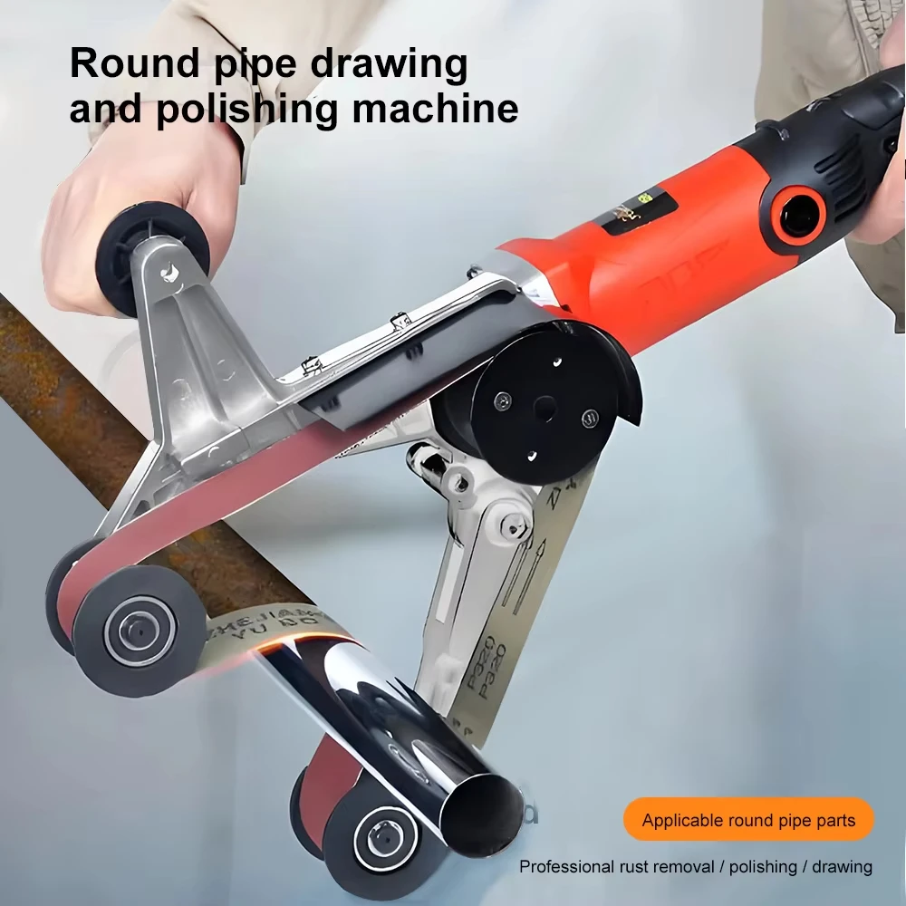 

Machine Metal Processing Brushing Equipment 220V Stainless Steel Pipe Belt Sander Polishing Machine Pipe Grinding and Polishing