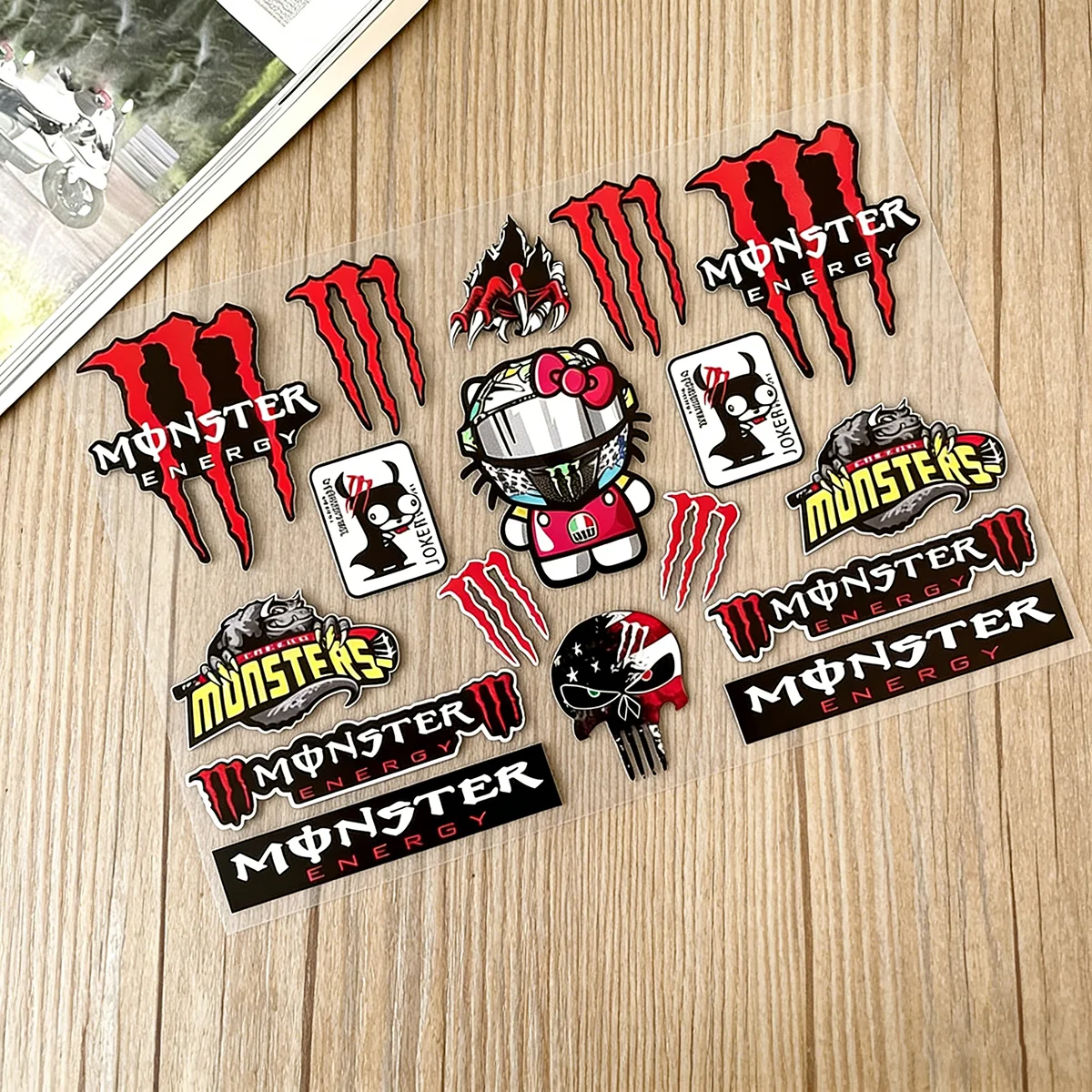 

Reflective Monster Energy Sticker Logo Motorcycle Tank Helmet Car Bike Decal Kit for YAMAHA HONDA Suzuki Kawasaki BMW DUCATI