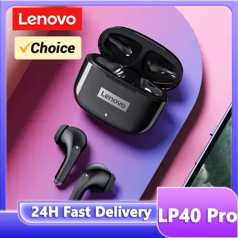 Lenovo LP40 Pro Choice Bluetooth Earphones TWS Touch Control Noise Reduction Headphones Gaming Headset HiFi Sound Sport Earbuds