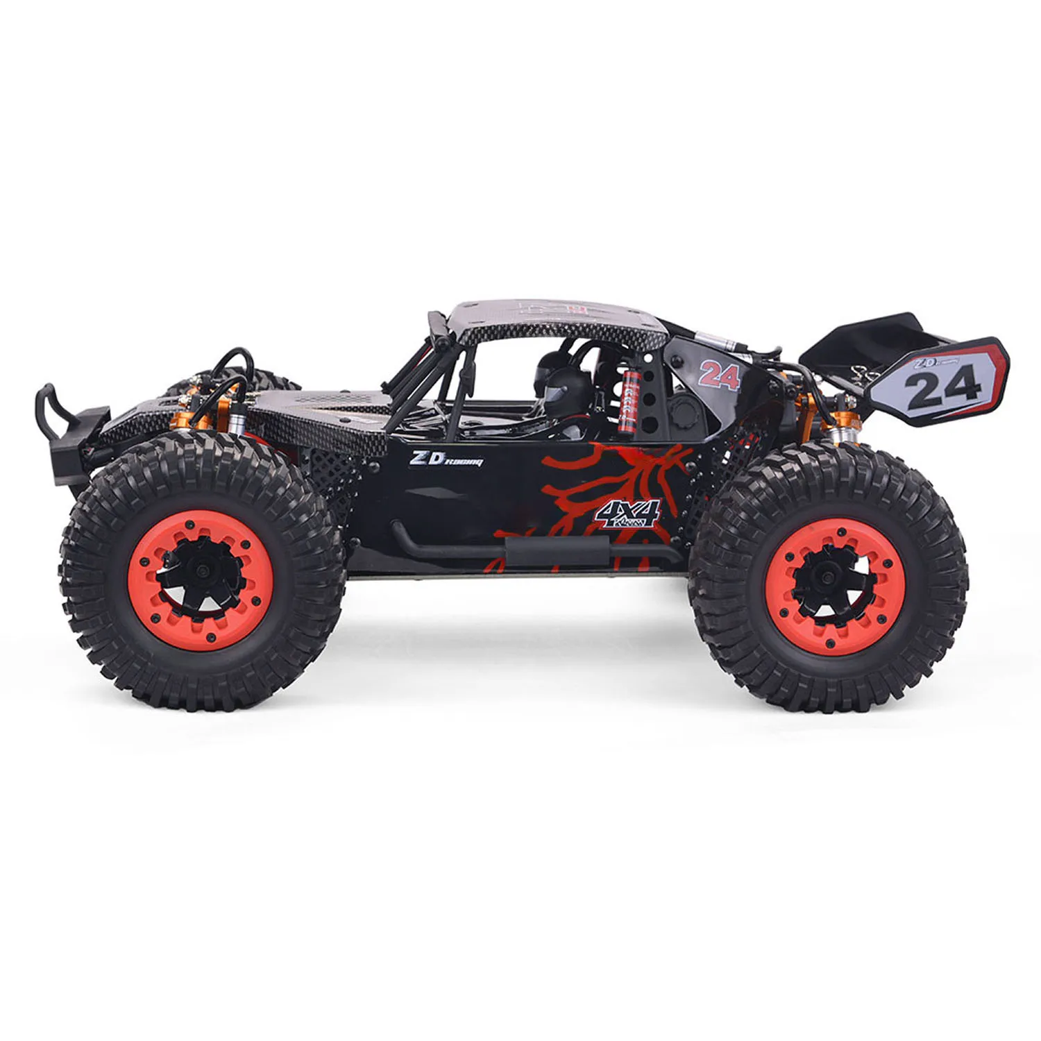 

1/10 11.4 Inches Wheelbase ZD Racing DBX 102 RC Off Road Car Tail Wing Version PVC Shell RC Desert Buggy LED Light for Boys