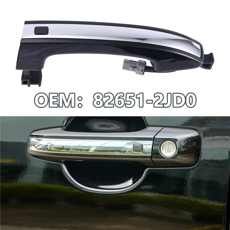 

Simple Car Front Chrome Outside Door Handle LH RH Parts For KIA Borrego Mohave 2008-2015 Exterior Door Handle Have Button 826512