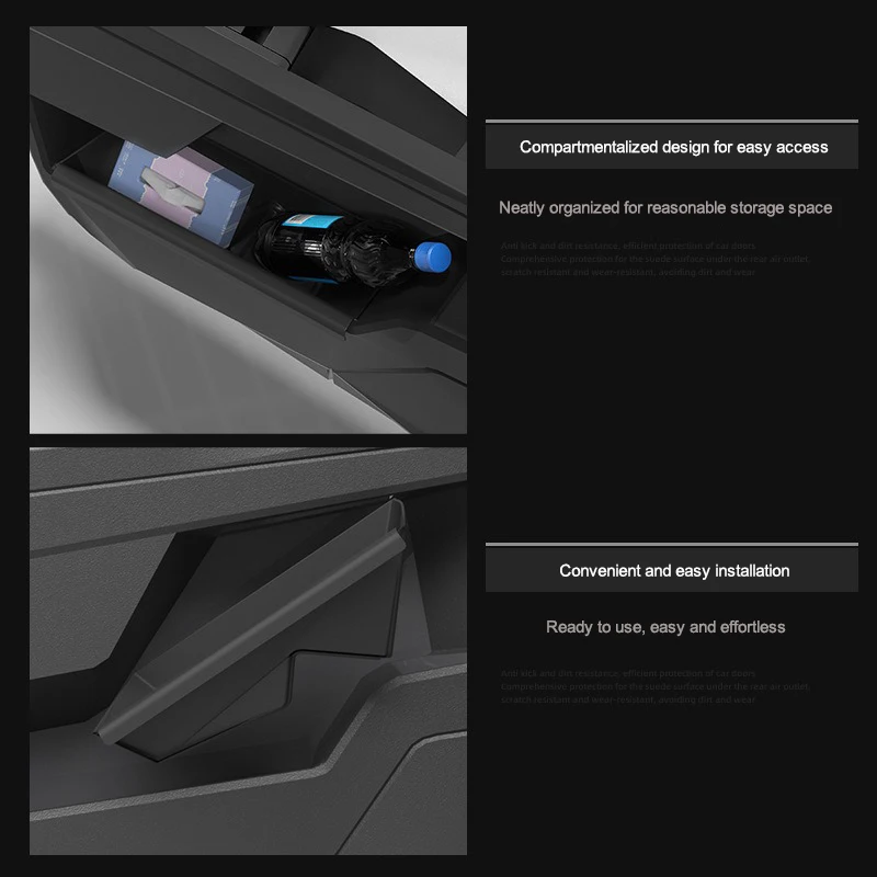 For Tesla Cybertruck 2024 Door Storage Box Cyber Truck Organized TPE Front Door Slot Dirt Resistant Storage Box Accessories