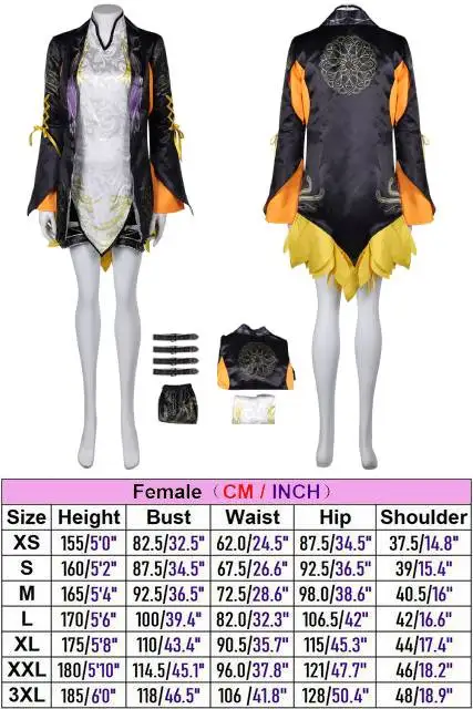 Lili Ling XiaoYu Cosplay Fantasia Fantasia Fantasia Fantasia, Anime, Tekken8, Vestido de brincar feminino, Roupa de Halloween, Fantasia Fantasia