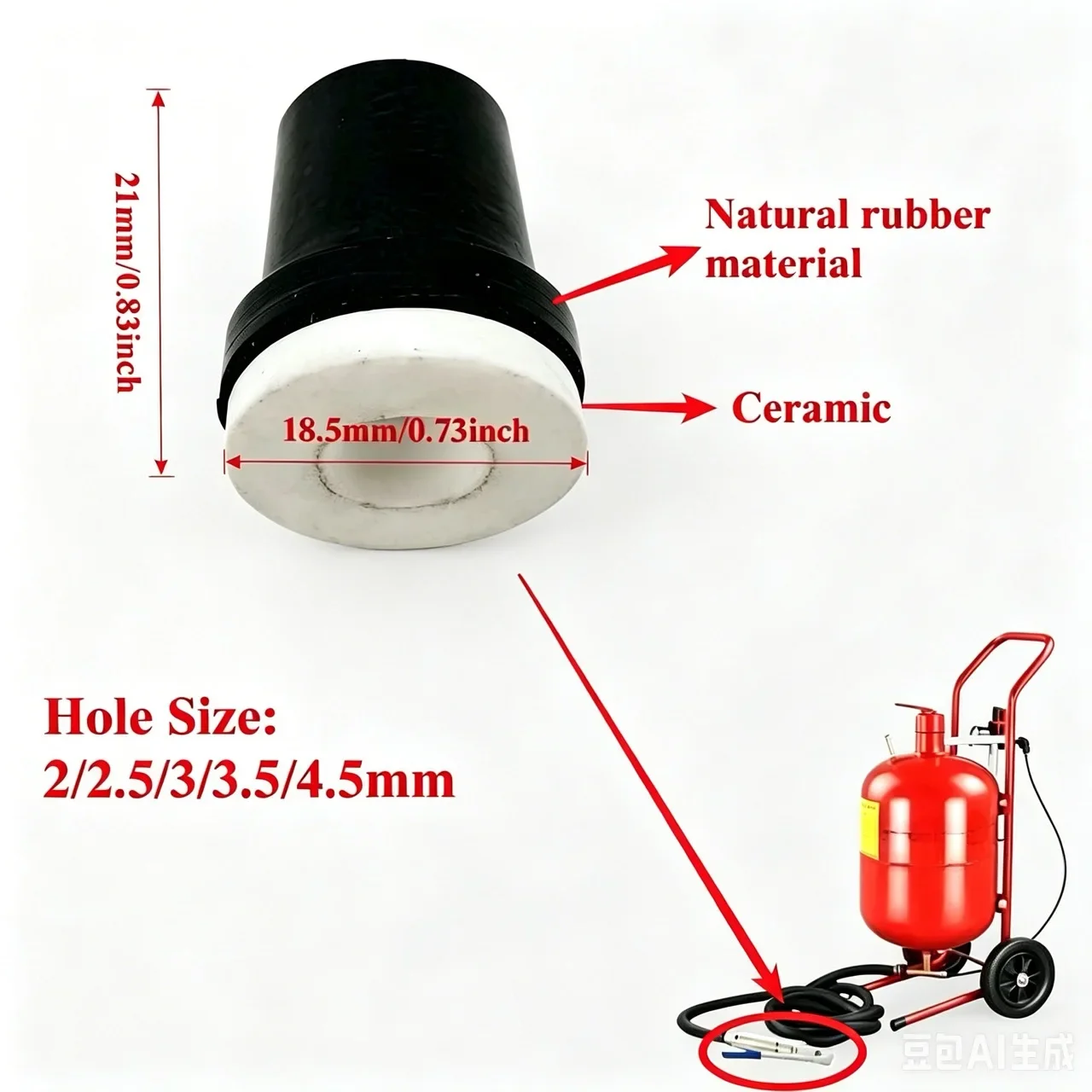 Sandblaster Nozzle Sand Blaster Nozzles 2/2.5/3/3.5/4.5mm Sand Blast Nozzle Sandblasting Nozzles for 5 Gallon Blaster