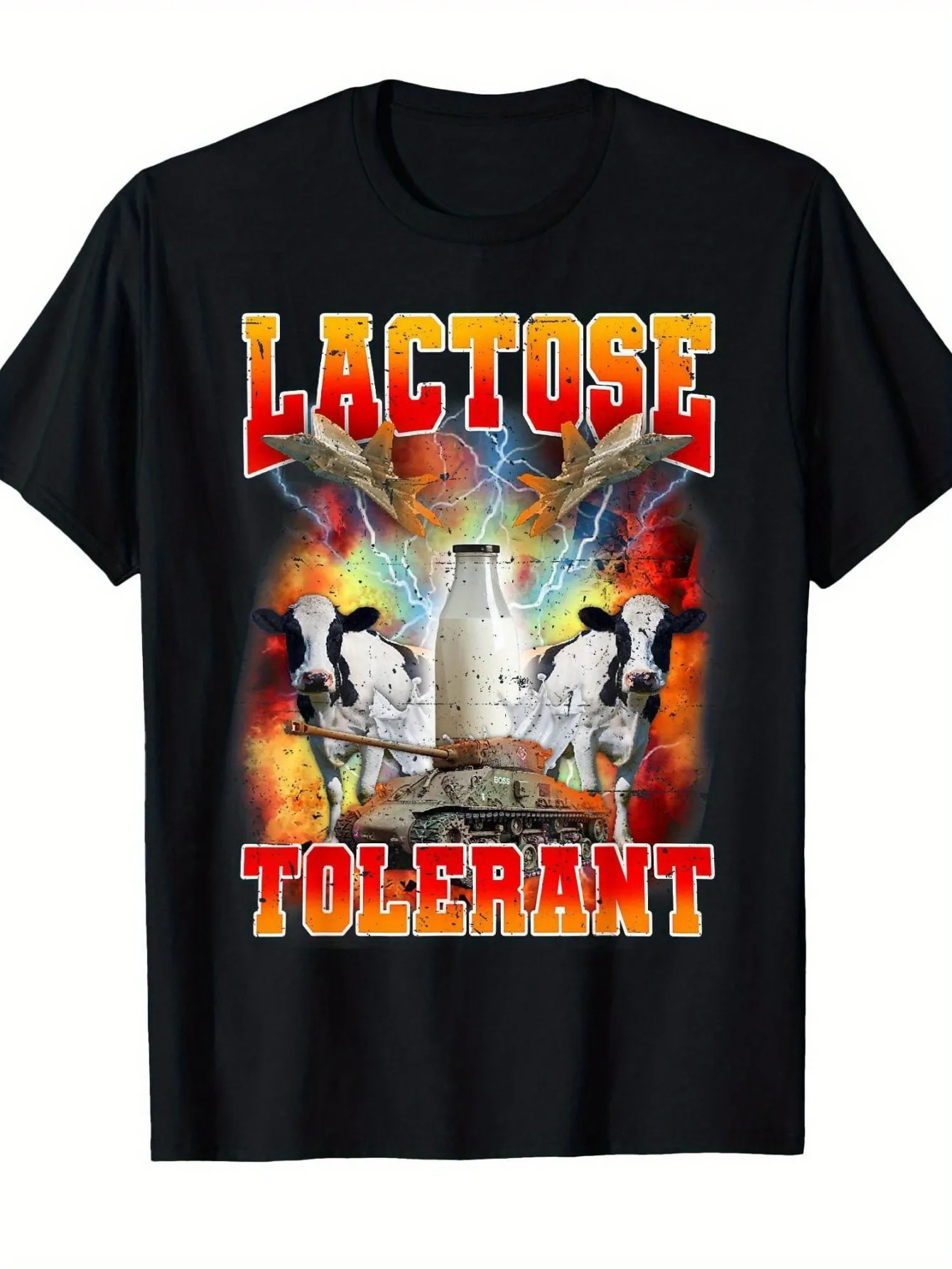 Fun Lactose Tolerant T-Shirt Lactose Lover Graphic Tee with Sarcastic Humor Unisex Casual Short Sleeve Crew Neck Top Fun Gift