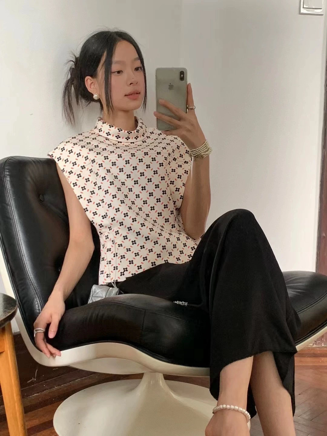 

Женская летняя футболка-накидка из атласа с цветочным принтом, с завышенной талией, из ацетатного волокна, весенняя коллекция