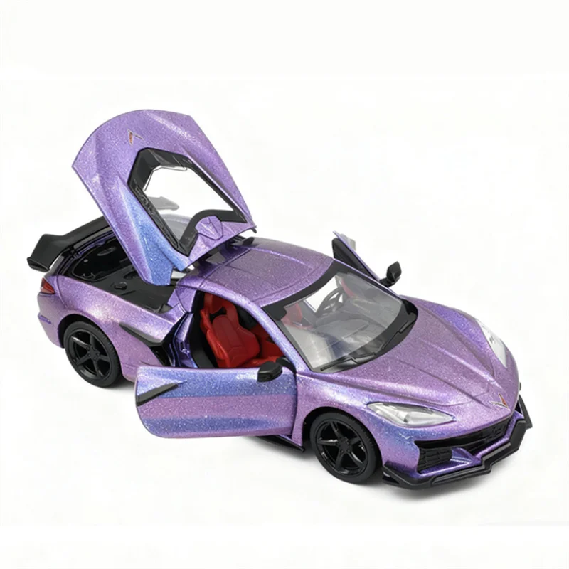 1:24 Chevrolet Corvette Z06 2025 modèle de voiture de sport en alliage moulé sous pression en métal voiture de course véhicules modèle Simulation Collection enfants cadeaux