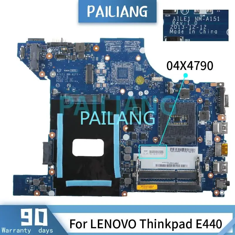 

PAILIANG For LENOVO Thinkpad E440 Laptop Motherboard NM-A151 04X4790 SR17C HM87 DDR3 Notebook Mainboard Tested