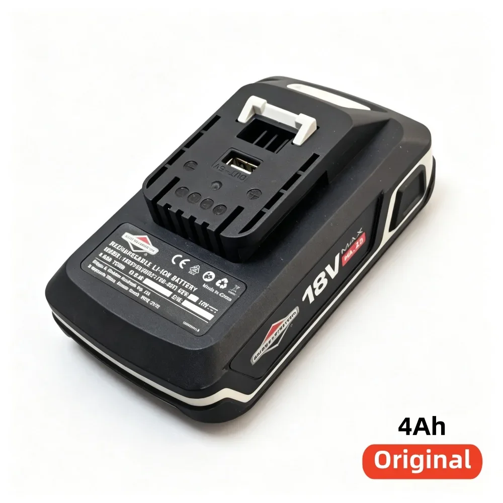 100%Original 4Ah for BRIGGS STRATTON 18V 1697159 for Murray 18V Max Lawn Mower Hedge Trimmer Leaf Blower Gardening Tools Battery