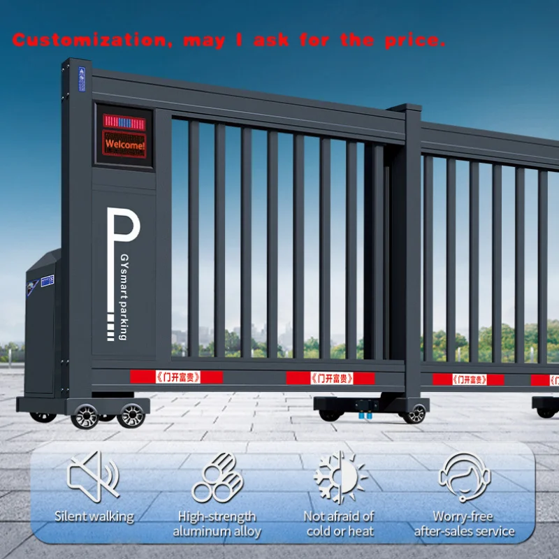 

custom.XGY XGY Modern Sliding Fence Door Aluminum Main Design Traffic Control Remote Automatic Telescoping Driveway Gat