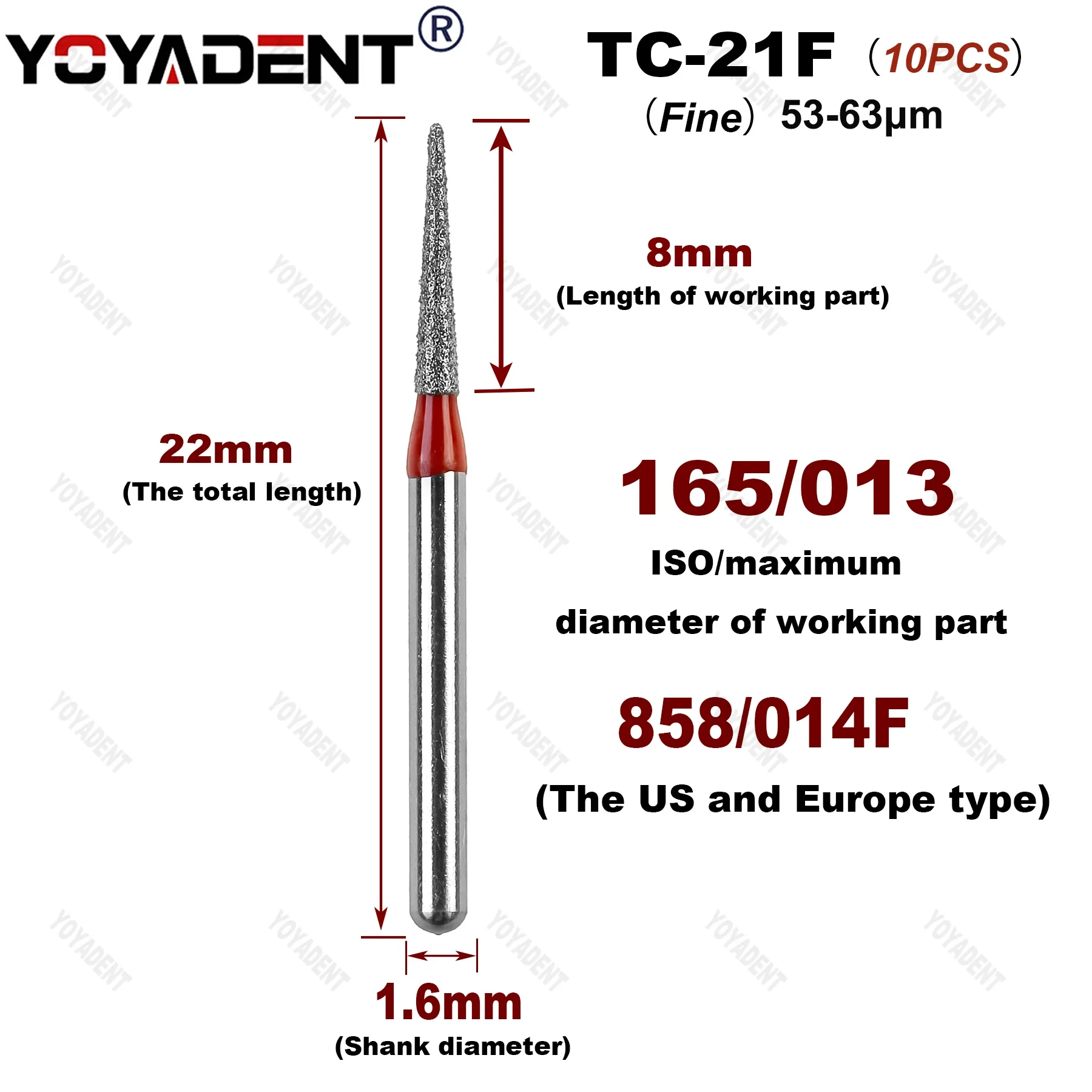 TC Type Fine/Extra Fine Dental Diamond Burs Dentistry Strawberries For High Speed Turbines Dentist Accessories 10Pcs/Pack