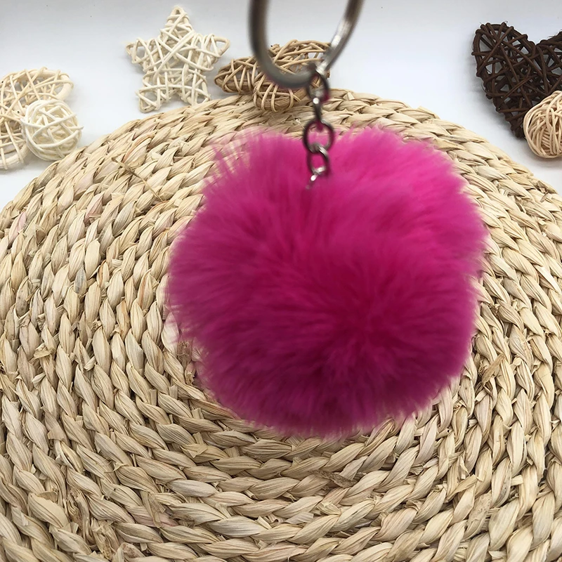Wholesale Multicolor Furry Pom Pom Keychain, Fun Gift