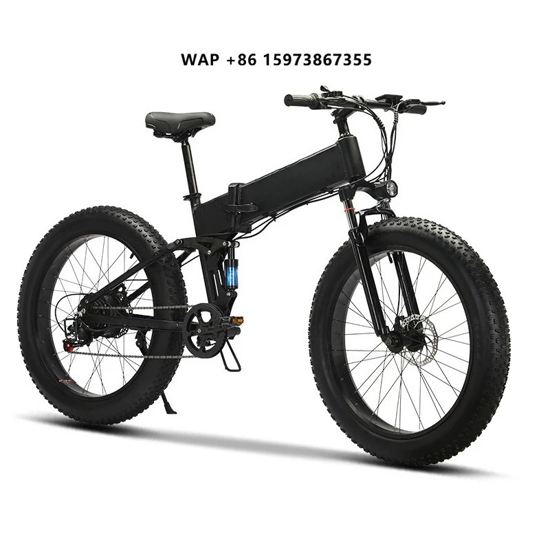 

Source Factory 26-inch Fat Tire Electric Folding Bicycle, Adult-assisted Electric Folding Mountain Bike, Student Snow Bike