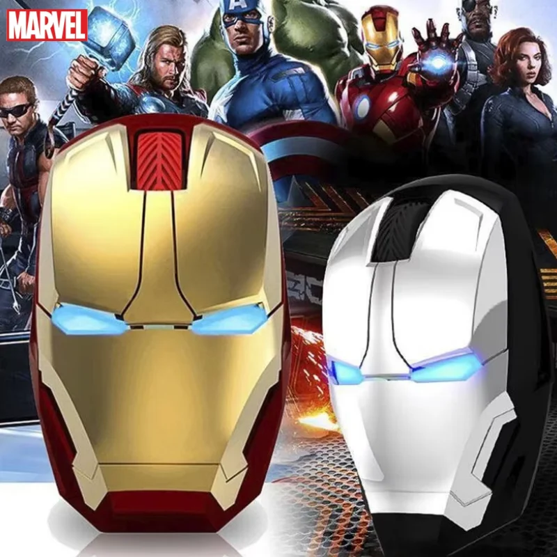 MarvelThe Avengers Iron Man Peripheral Movies Creative Personalized Portable Silent Wireless Mouse Office Home Boy Birthday Gift