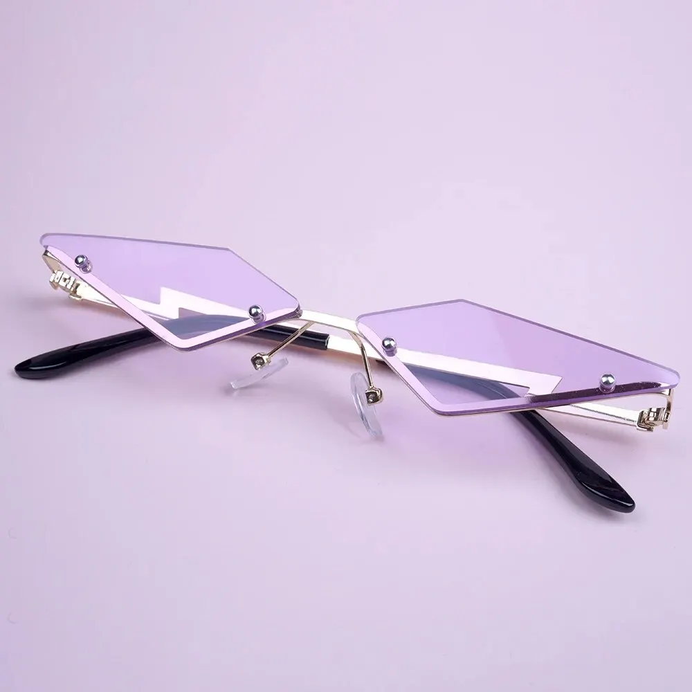 Game KDA Evelynn Cosplay Glasses Women Men Fashion Rimless Sunglasses Eyewear Prop