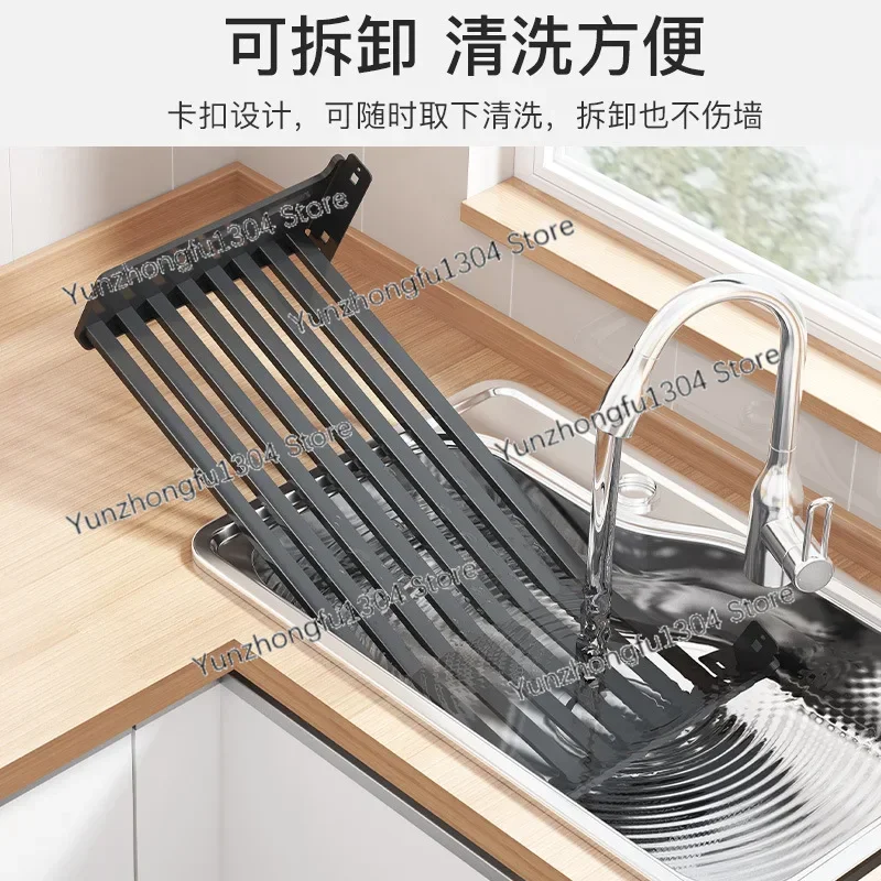 Microwave Oven Shelf Kitchen Wall-Mounted Punching-Free Stainless Steel Storage Rack Household Oven Support Wall-Mounted