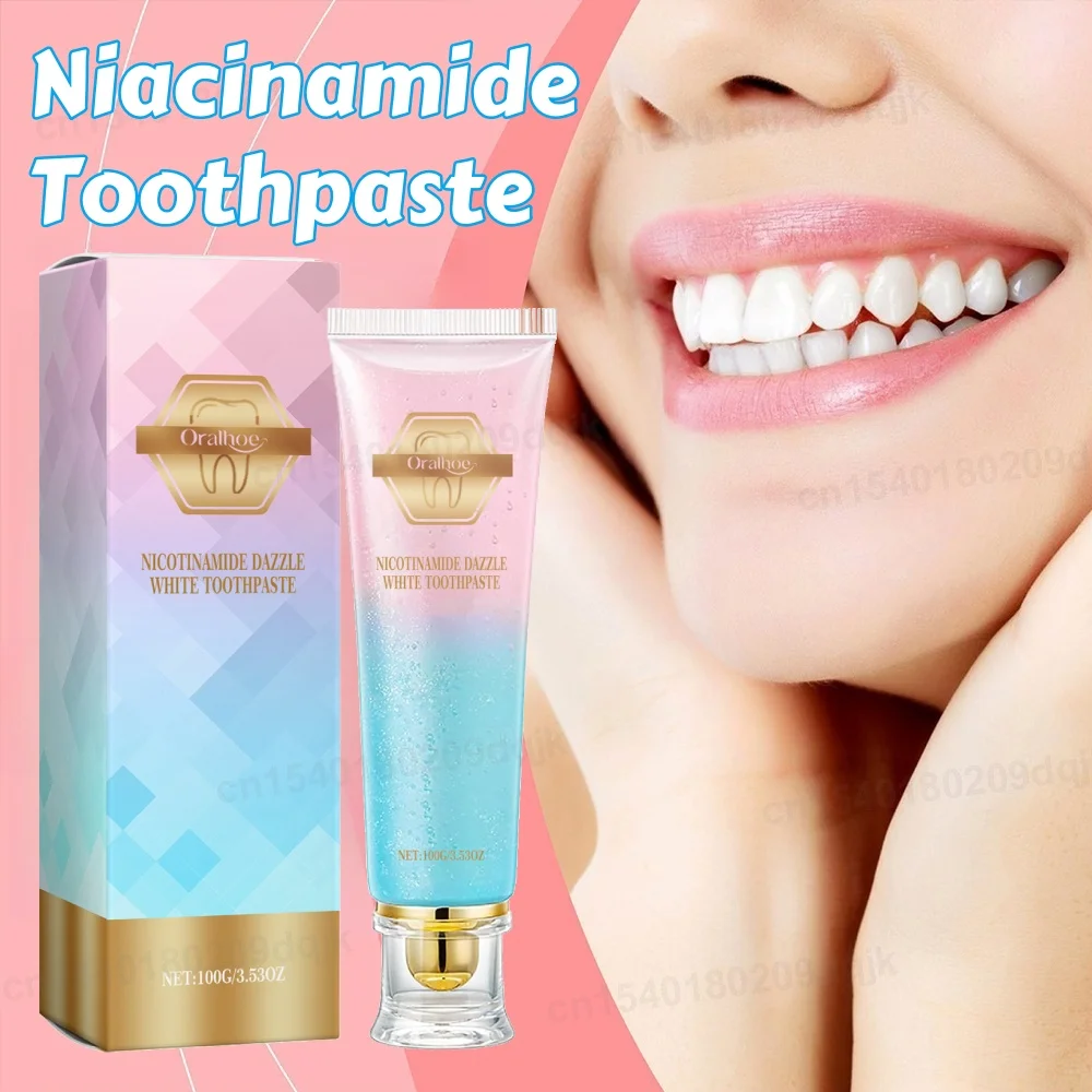 

Niacinamide Whitening Toothpaste Dental Stains Removing Prevent Bad Breath Oral Cleaning Refreshing Reduces Plaque Toothpaste