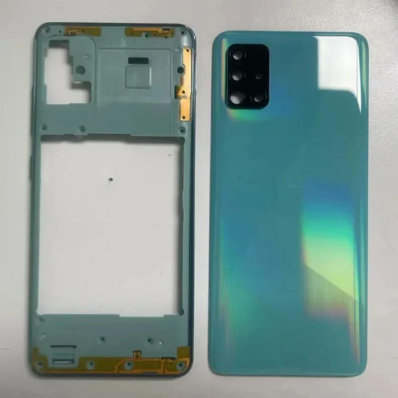 Full housing case For Samsung Galaxy A71 2020 A715 a715f A51 A515 middle frame battery back cover rear door camera lens image 4