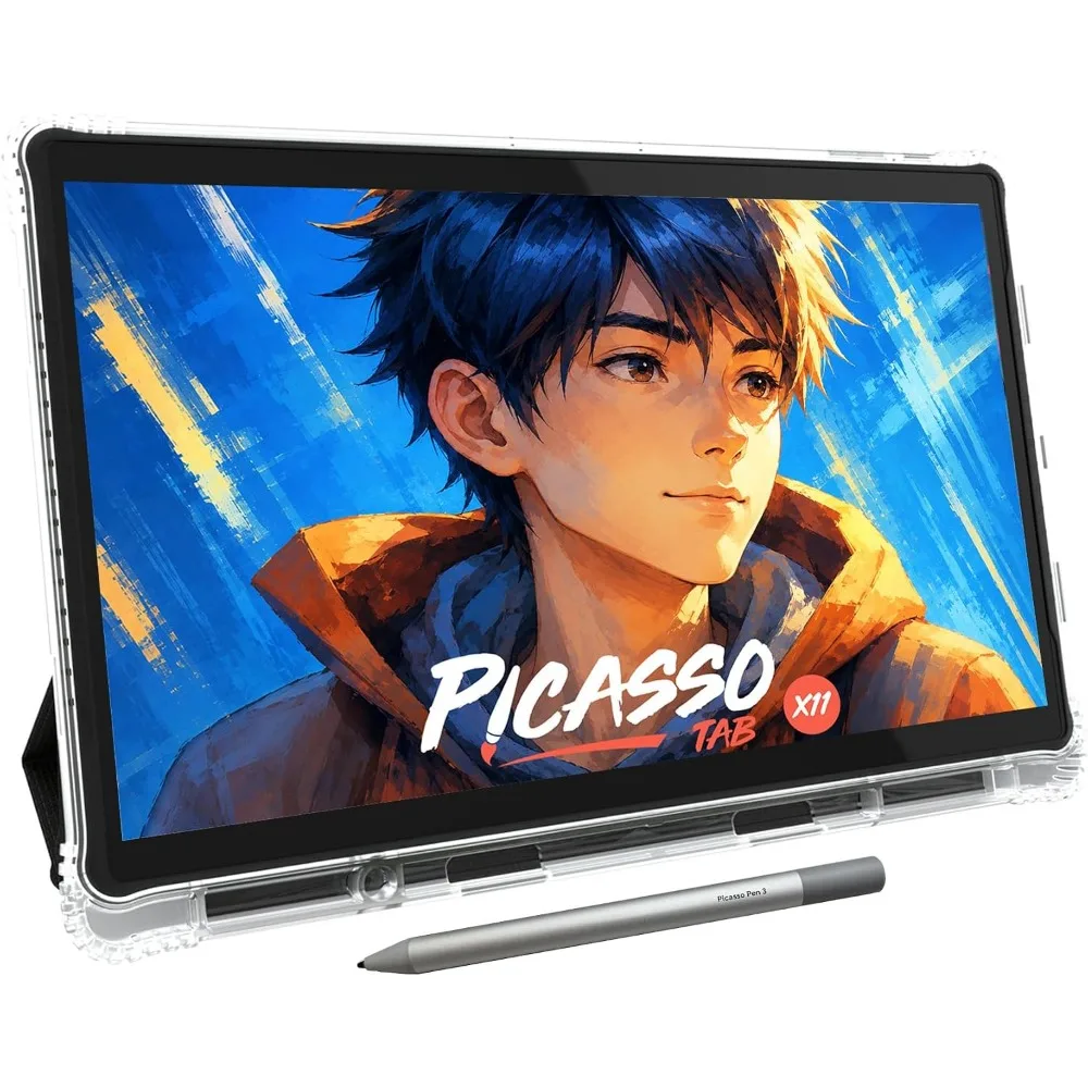 11" Portable Drawing Tablet with 6GB+128GB, 2K Pressure Sensitive Screen for Artists and Students