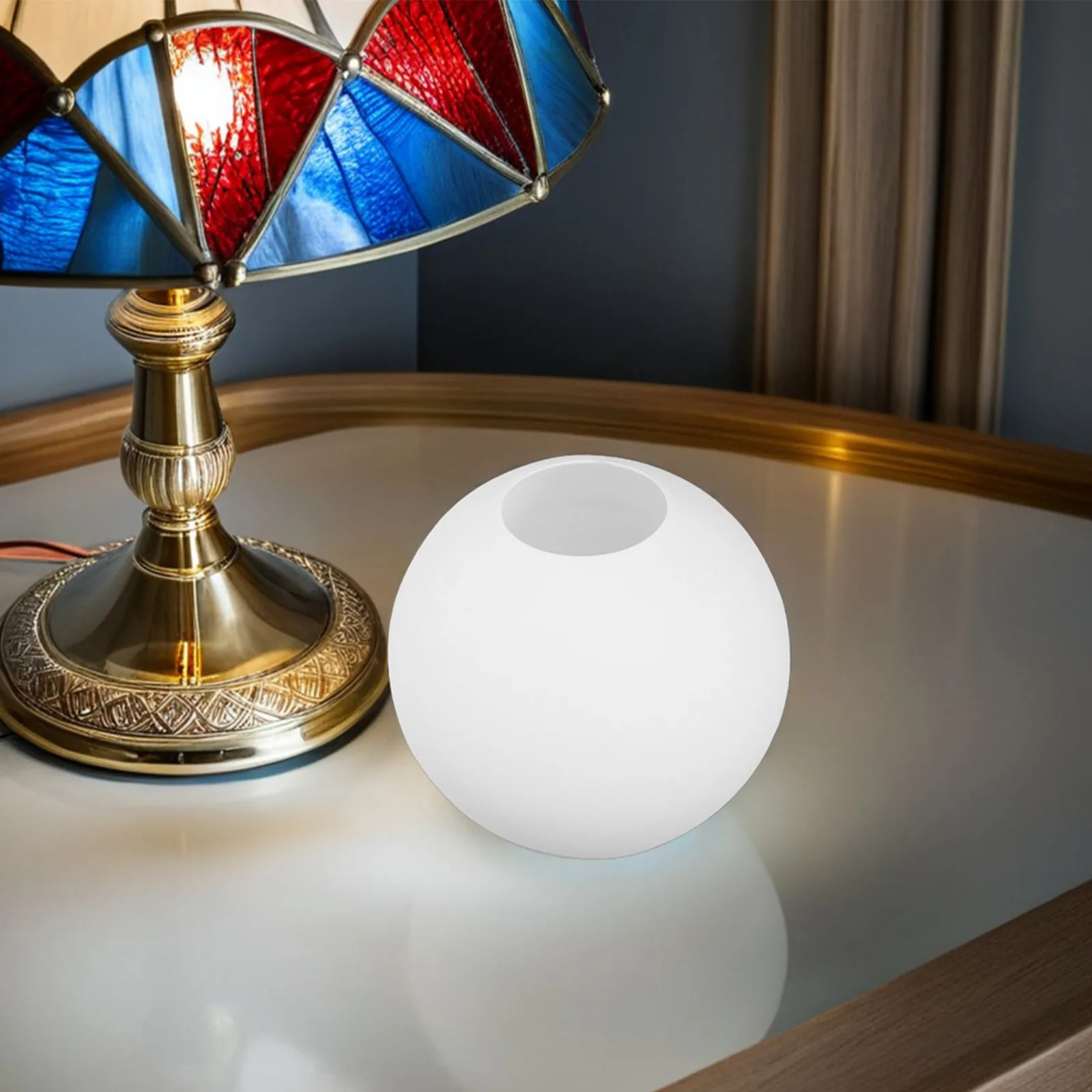 Glass Globe Lampshade Frosted Opal White 6.3 Diameter E26 Base Suitable Pendant Light Wall Sconce Chandelier Shade