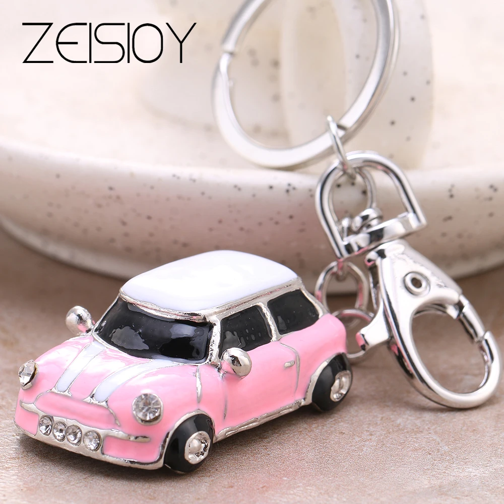 Fashion alloy car key chain keychain charm women handbag crystal pendant small luxury model car accessories ysk073