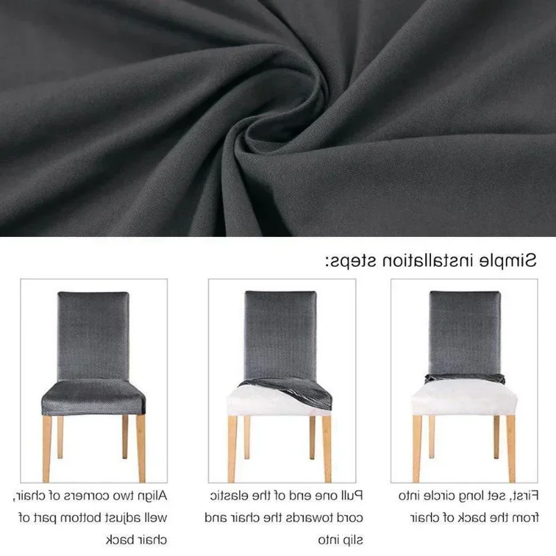 6 Pieces Family Chair Covers Spandex White Wedding Backrest Chair Cover for Hotel Banquet Dining Party Office Chair Slipcover