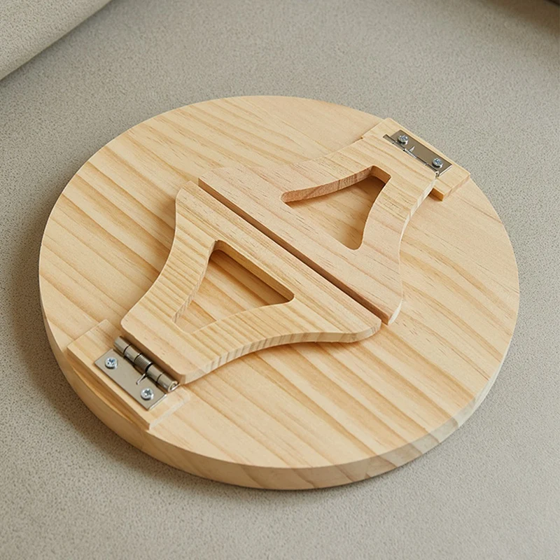 Clip de madera para sofá, mesa auxiliar redonda plegable para sofás anchos, reposabrazos para comer, bebidas, aperitivos, Control remoto, 1 unidad