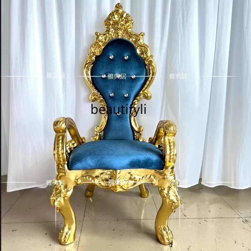 European style decorative sofa hotel club store opening decorative image chair high back throne photography chair collection