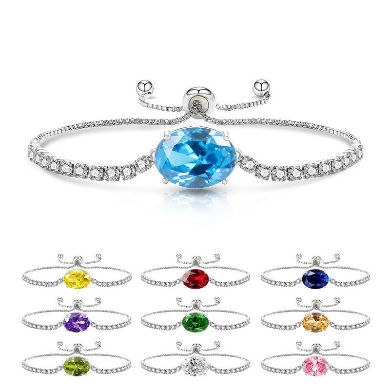 Bracelet en Zirconia 8 carats – Bijou de luxe élégant en cristal coloré – Cadeau raffiné, charmant, exquis, mignon et brillant – Accessoire de mode