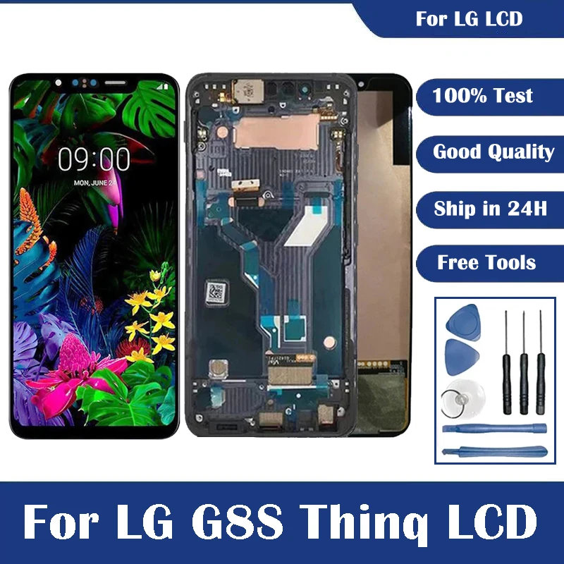 Super AMOLED For LG G8S ThinQ LM-G810 LMG810 LMG810EAW LCD Display Touch Screen Assembly For LG G8 G8X V50S LCD Replacement