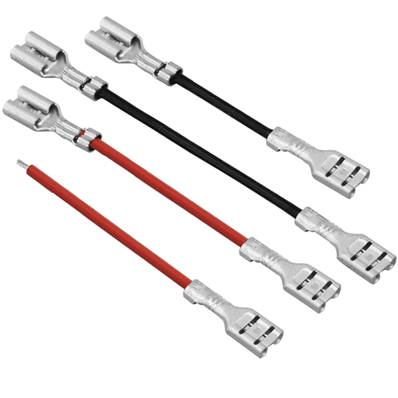 10pcs/lot 2.8mm 4.8mm 6.3mm Switch Wire Connectors Crimp Terminal Female Spade Connector Crimping Terminals Connection Wire Red