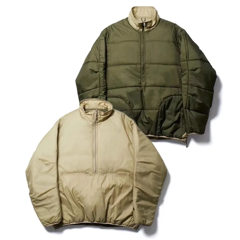 Japanese Outdoor Functional Warm and Loose Casual Half Zipper Double-sided Cotton Jacket Men Coat