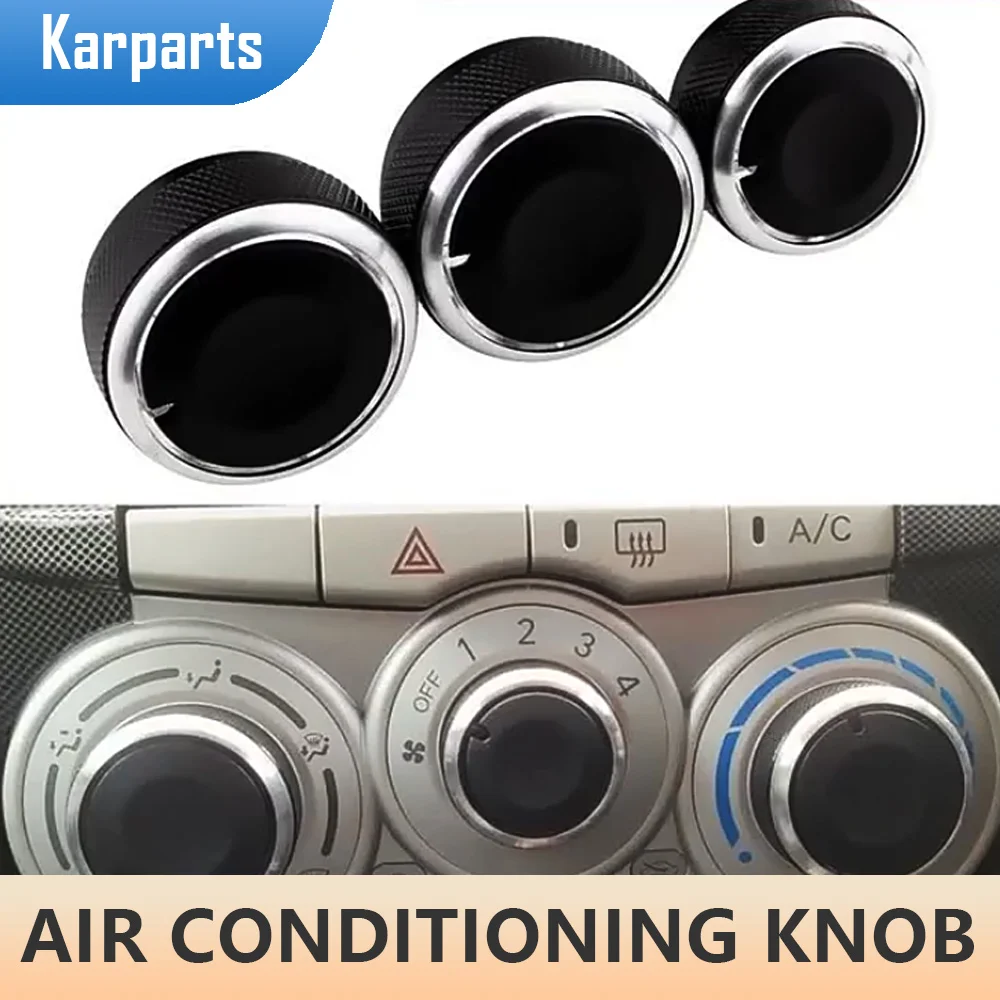 3Pcs/set Alumnium Alloy Car Air Conditioning Knob AC Knob Cover for Perodua Myvi 1st Generation AC Switch Button Accessories