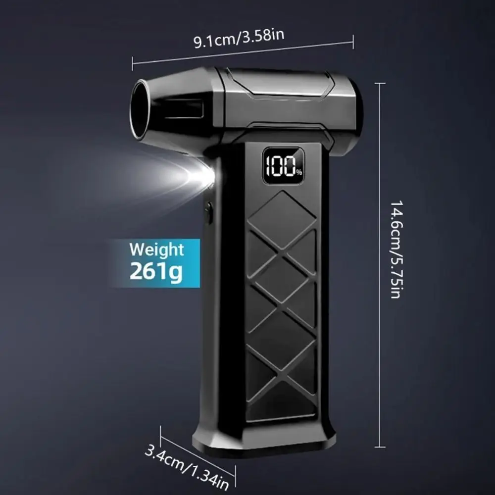 110000 RPM Krachtige stofblazer Digitaal display Borstelloze motor Handheld Turbo Gewelddadige ventilator met LED-licht 5 snelheden instelbaar