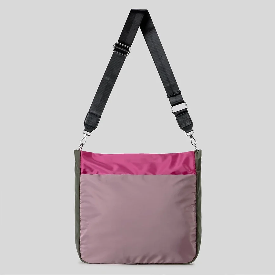 

Повседневная нейлоновая лоскутная сумка-тоут большой емкости, женские сумки на плечо с панелями, водонепроницаемая сумка через плечо, большие кошельки для покупок 2025