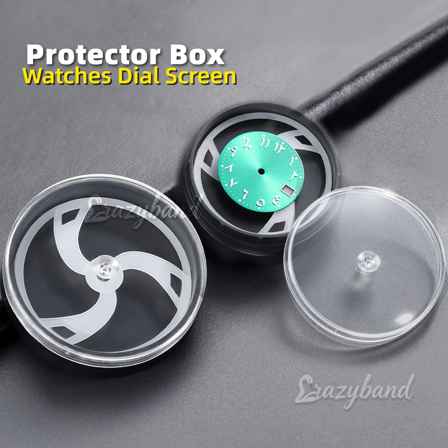 1pc Watch Dial Screen Protector Box Watch Case Accessory for 40mm Watchmaker Repair Tool Plastic Black Watches Cover Accessories