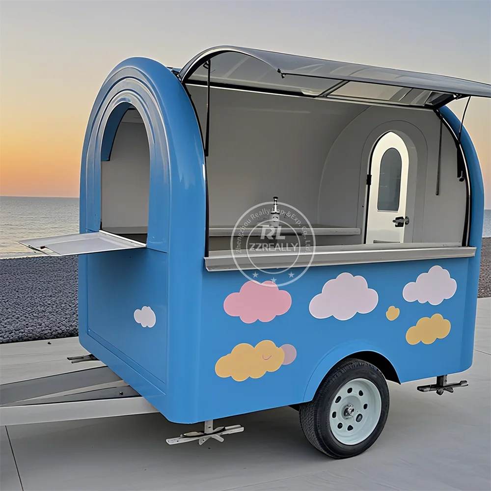 

Concession Coffee Food Trailer Hot Dog Snack Carts with Full Kitchen Equipments Mobile Ice Cream Food Truck