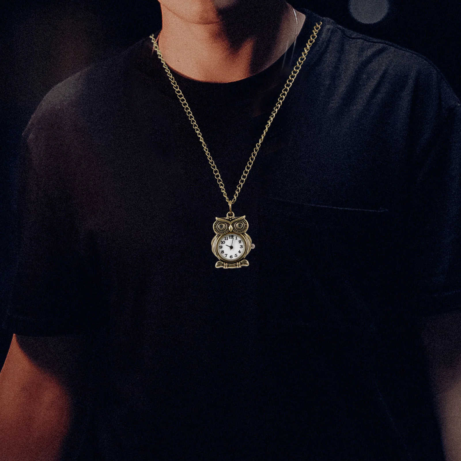 ساعة جيب على شكل بومة عتيقة للجنسين، قلادة ديكور كلاسيكية ميكانيكية رقمية للرجال والنساء