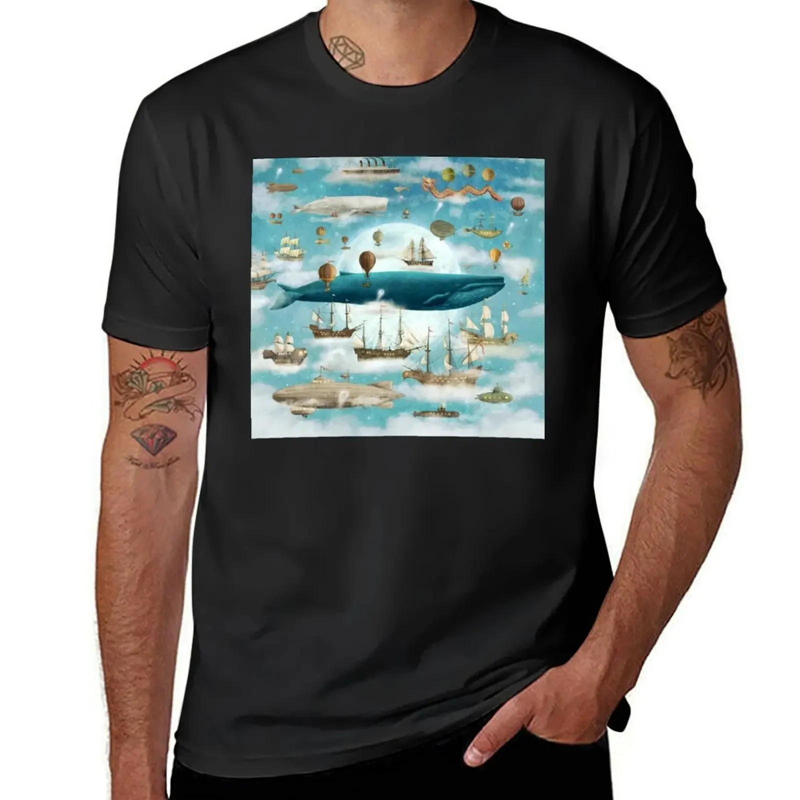 

Ocean Meets Sky T-Shirt man t shirt vintage clothes Blouse T-shirt men