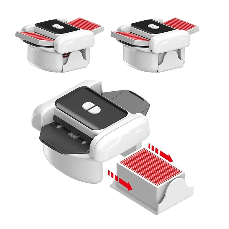 2 Deck Automatic Card Shuffler With Card Drop Board Electric Poker Shuffler For Card Games Home Party Type-C Rechargeable