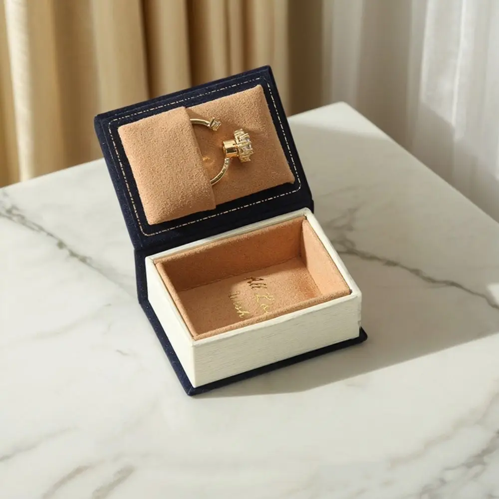 Kleine kreative Buchform Ringbox Samt magnetische Verlobungsring Fall Flip Deckel Ohrringe Fall Schmuck Verpackung Geschenkbox