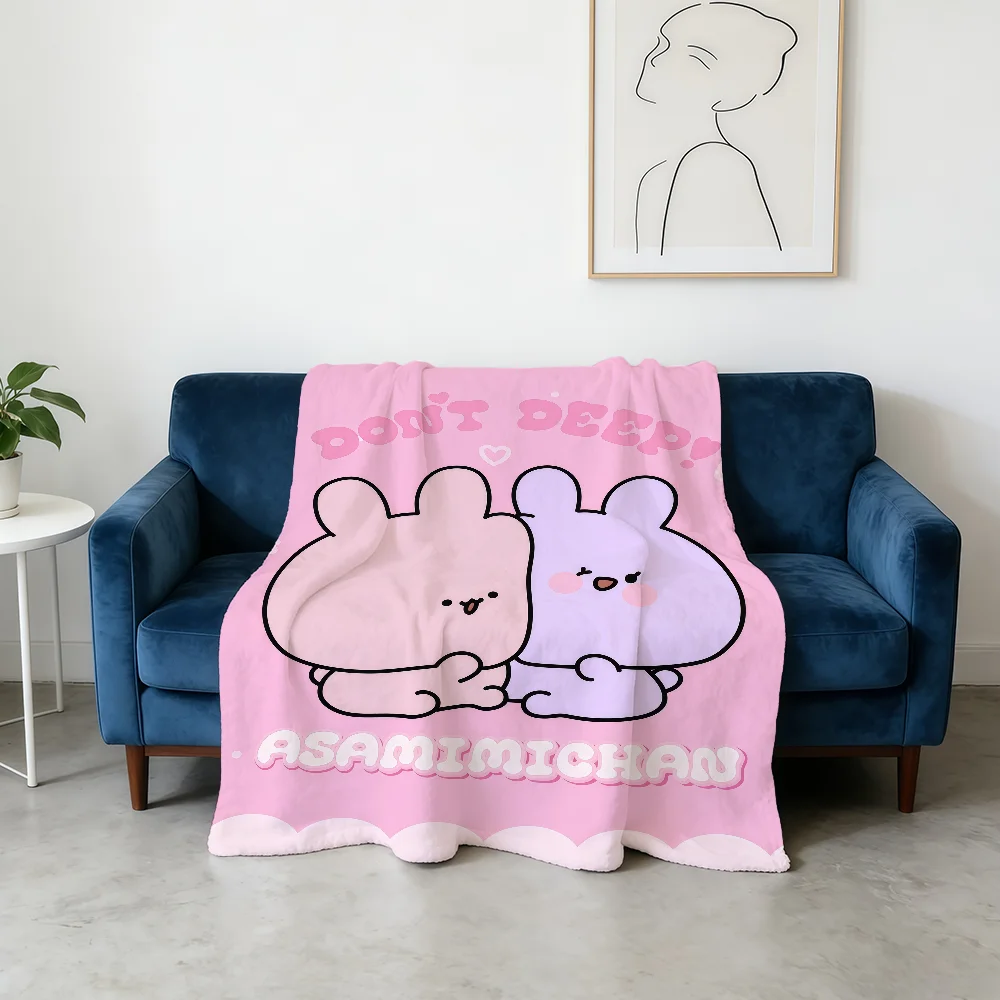 Asamimichan And Anemimi Cute Blanket Flannel Warm Soft Throw Blanket For Room Sofa Childish Birthday Gifts