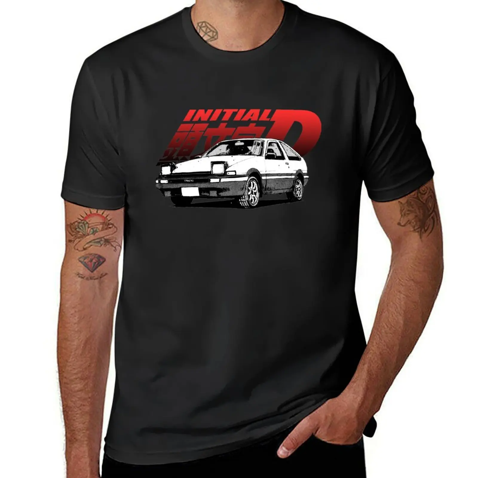 Initial D Manga AE86 T-Shirt anime clothes Blouse quick drying workout shirts for men